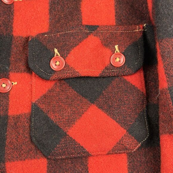 Vintage 1940-1950s Hercules Sears Plaid Button Up Chore Jacket Large - READ COND - Picture 7 of 16